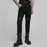 Charon Men's Punk Structure Slim Pants in Black