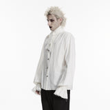 Penumbra Men's Gothic Shirt with Ruffled Collar in Black