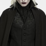 Auber Men's Gothic Black Duke Stand Collar Cloak in Black