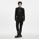 Ghost Light Men's Gothic Techwear Denim Trousers in Black