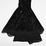 Iron Vesper Women's Gothic Velvet Top in Black