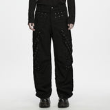 Rowan Men's Punk Decadant Metal Tapered Pants in Black