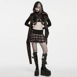 Morpheus Steampunk Hooded Drape Shrug in Coffee