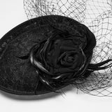 Mourning Star Veil Fascinator Hat