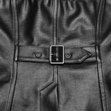 Tenebrae Women's Gothic Faux Leather Zipped Top in Black