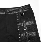 Igitur Men's Punk Buckle Strap Trousers in Black