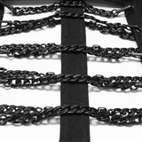 Magic Lantern Men's Punk Abyss Chain Stand-Collar Vest in Black