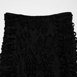 Hellebore Women's Gothic Skirt with Lace Fabric in Black