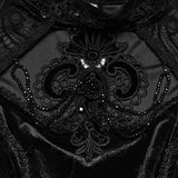 Eleonora Women's Gothic Top with Lace Sleeves in Black