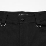 Ghost Light Men's Gothic Techwear Denim Trousers in Black