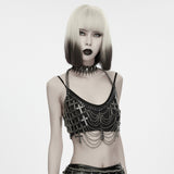 Nixie Women's Gothic Midnight Cross Layered Body Chain in Tarnished Bronze