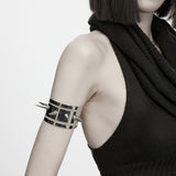 Snakeroot Women's Punk Studded Arm Cuff in Silver
