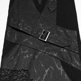 Ghost Orchid Men's Punk Studded Wide Leg Trousers in Black