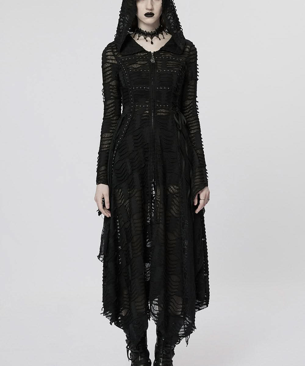 Neon Nightfall Distressed Coat - PunkRave
