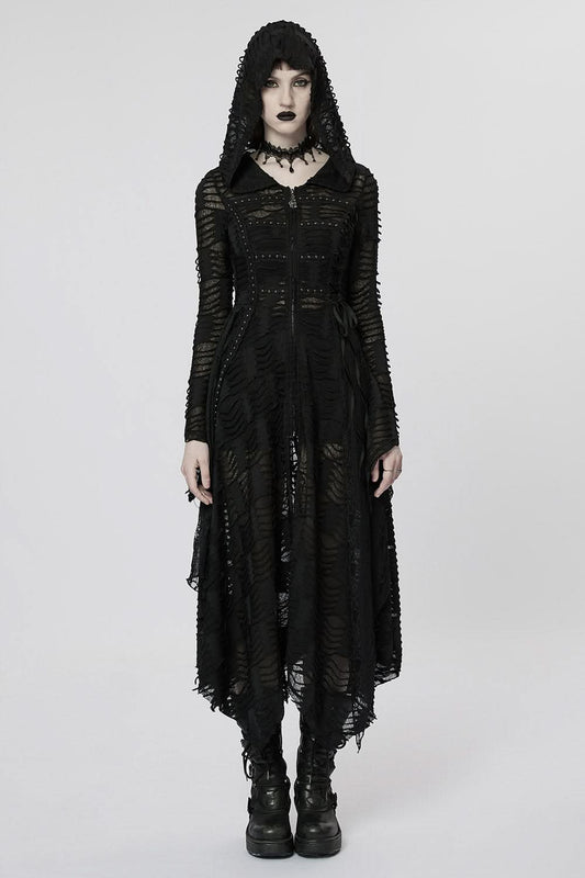 Neon Nightfall Distressed Coat - PunkRave