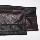Vigil Men's Gothic Faux Leather Cyberpunk pants in Coffee