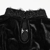 Eleonora Women's Gothic Top with Lace Sleeves in Black