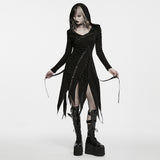 Simulacrum Women's Punk Hooded Asymmetrical Dress in Black