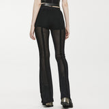 Augure Gothic Sheer Embellished Flared Pants