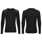 Udolpho Men's Gothic T-shirt with Studded Shoulder in Black