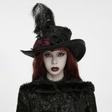 Epitaph Victorian Gothic Feather Rose Top Hat