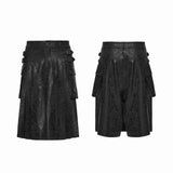 Arges Gothic Buckle Waxed Denim Kilt