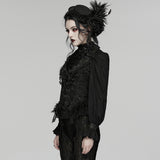 Caliban Women's Gothic Waistcoat with Beading in Black