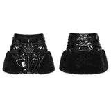 Foxglove Women's Gothic Skirt with Patent Faux Leather in Black
