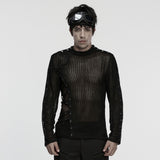 Wolfsbane Men's Gothic Mesh Longsleeve in Black