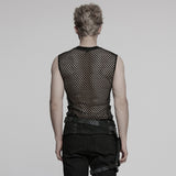 Akerbeltz Cyberpunk Fishnet Armor Plate Top Men's