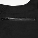 Harrow Men's Gothic Zipped Sleeveless Jacket in Black