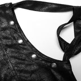 Pallor Gothic Distressed Faux Leather Harness Sleeve Jacket Men's