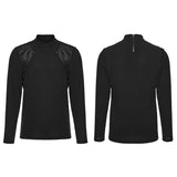 Penumbra Gothic Knit Brocade High Neck Top Men's