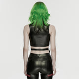 Bitter Root Women's Faux Leather Top with Lacing Detail in Black and Red