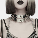 Elegy Women's Choker with Spikes in Silver