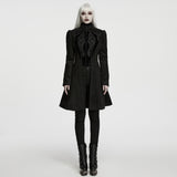 Weird Sisters Women's Gothic Vintage Court Appliqué Coat in Black