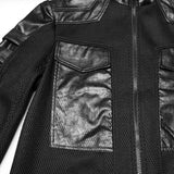 Azazel Gothic Mesh Faux Leather Coat Men's