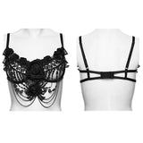 Machen Women's Gothic Bralet with Lace in Black