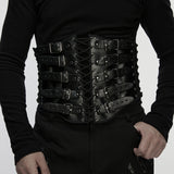 Crow Gothic Faux Leather Corset Men's