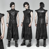 Morrigan Gothic Faux Leather Armor Sleeveless Coat Men's