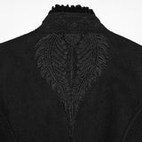 Weird Sisters Women's Gothic Vintage Court Appliqué Coat in Black