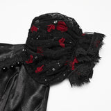 Dead Calm Women's Gothic Ballgown Dress in Black & Red