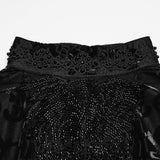 Iron Vesper Women's Gothic Velvet Top in Black