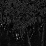 Belle Dame Women's Gothic Velvet Dress in Black