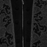 Pale Vigil Men's Gothic Zipped Brocade Waistcoat in Black