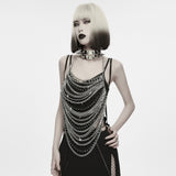 Fomorian Women's Punk Layered Body Chain in Silver