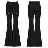Aconite Buckled Gothic Flared Trousers