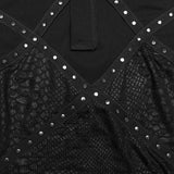 Dusk Rite Women's Gothic Top with Studded Details in Black