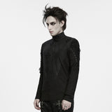 Rossetti Men's Gothic Lace-Up Zipped Top in Black