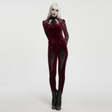 Cockatrice Women's Gothic Top with Velvet in Red